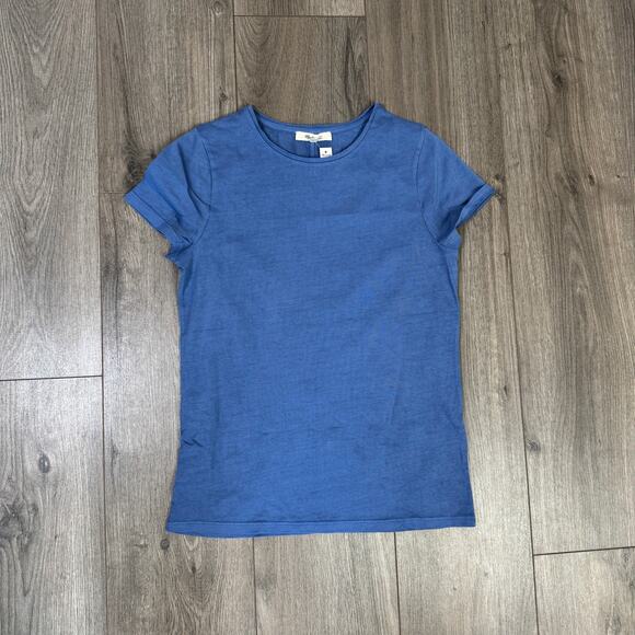 Madewell Essential Slim Tee WMNS S Delphinium Blue Lightweight Cotton Pullover - Picture 4 of 9